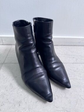 Prada Black Pointed Toe Ankle Boots size IT 37